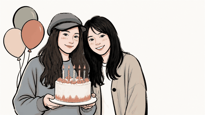 友情生日故事作品情境示意