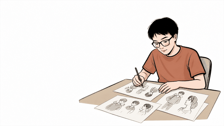 創作者與品牌協作工作桌示意