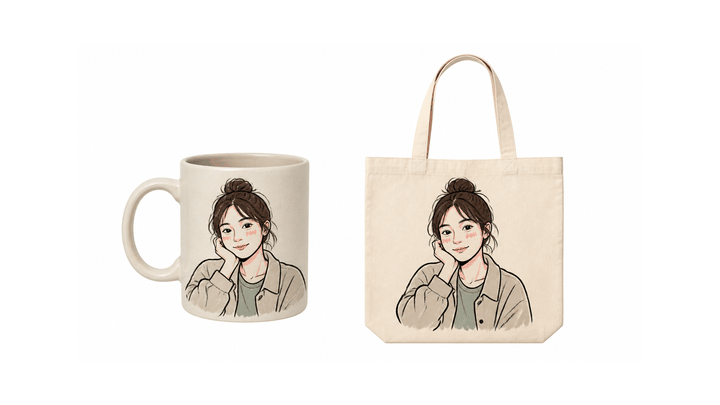 作品套入生活禮品商品的示意